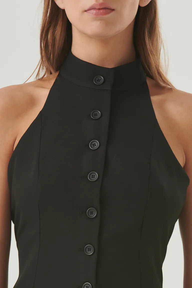 Top negro con diseño halter y espalda descubierta - Perfecto para ocasiones especiales de Sweet en Tops para argentina