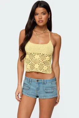 Top halter miel espalda crochet de Edikted en Tops para argentina