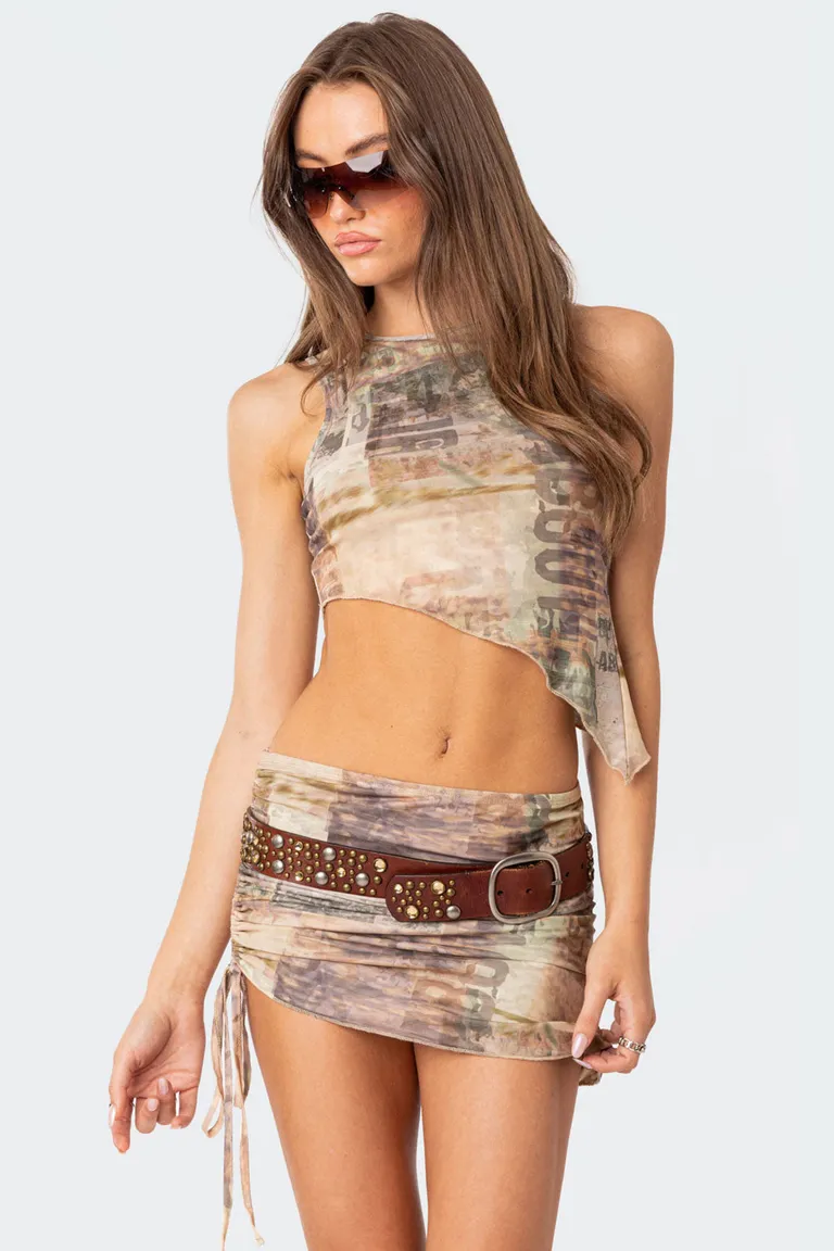 Top asimétrico mesh boa de Edikted en Tops para argentina