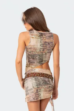 Top asimétrico mesh boa de Edikted en Tops para argentina