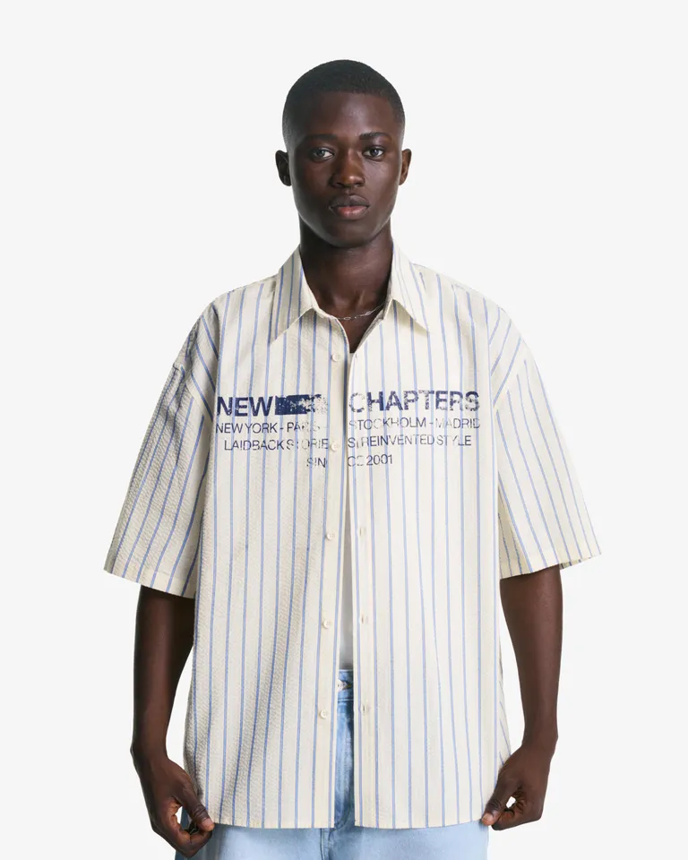 Camisa oversize manga corta estampada de Bershka en Camisas para argentina