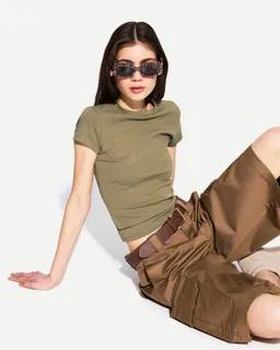 Remera cuello redondo manga corta de Bershka en Remeras para argentina