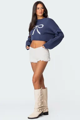 Sweater corto tejido con moño de Edikted en Buzos y Sweaters para argentina