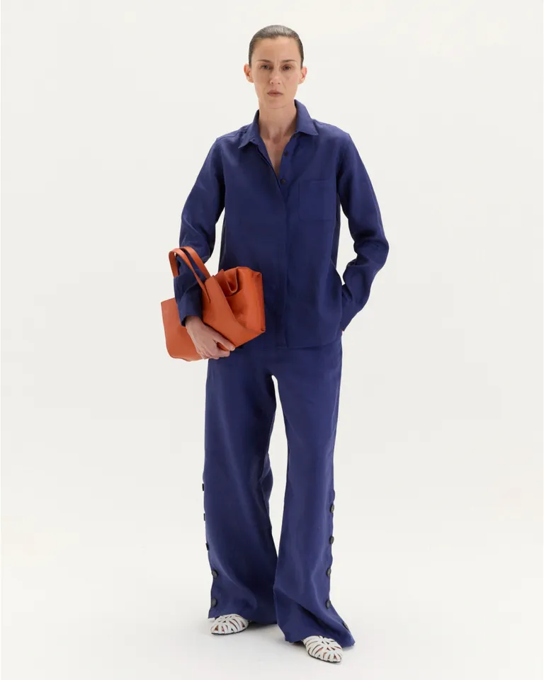 Camisa de Manga Larga Blanca con Cartera Escondida y Bolsillo Pequeño de Blue Sheep en Camisas para argentina