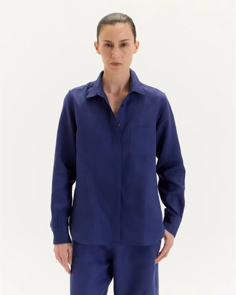 Camisa de Manga Larga Blanca con Cartera Escondida y Bolsillo Pequeño de Blue Sheep en Camisas para argentina