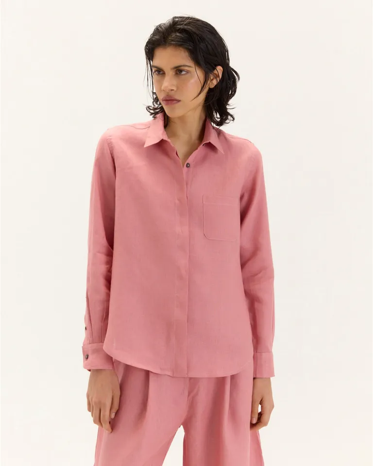 Camisa de Manga Larga Blanca con Cartera Escondida y Bolsillo Pequeño de Blue Sheep en Camisas para argentina