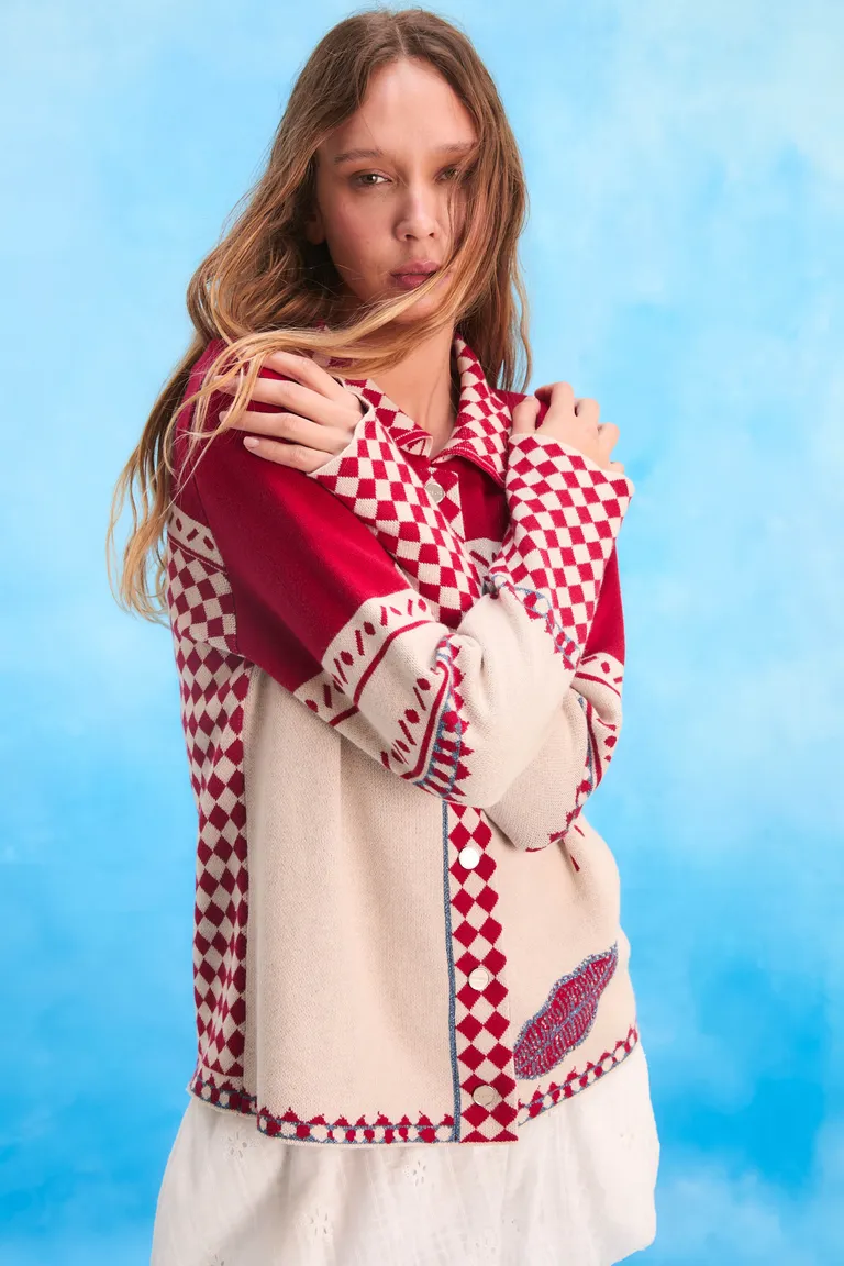 Cárdigan con diseño jacquard multicolor de la colección Ti Amo de Kosiuko en Buzos y Sweaters para argentina