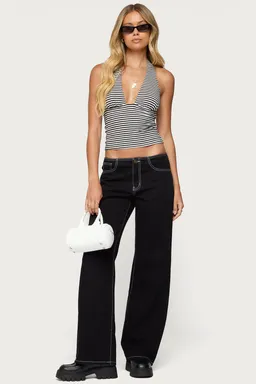 Top halter rayado salvia de Edikted en Tops para argentina