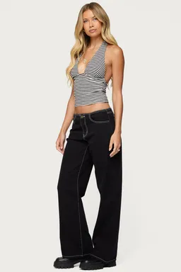 Top halter rayado salvia de Edikted en Tops para argentina
