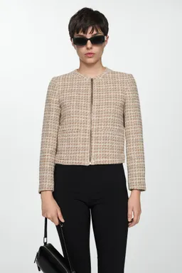 Chaqueta tweed con cremallera de Mango en Chaquetas para argentina