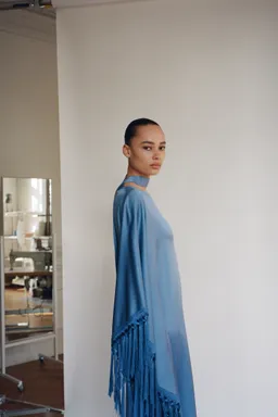 Vestido satén asimétrico flecos de Mango en Vestidos para argentina