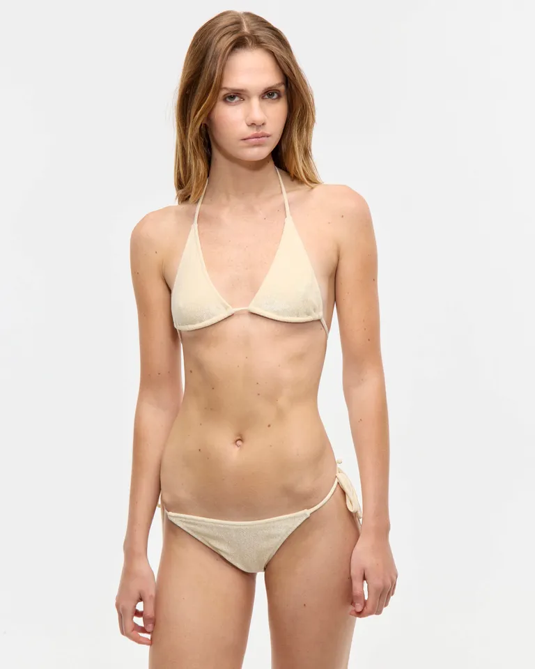 Elegante bikini de velour con diseño triangular y anuros laterales de Ay Not Dead en Swimwear y Beachwear para argentina