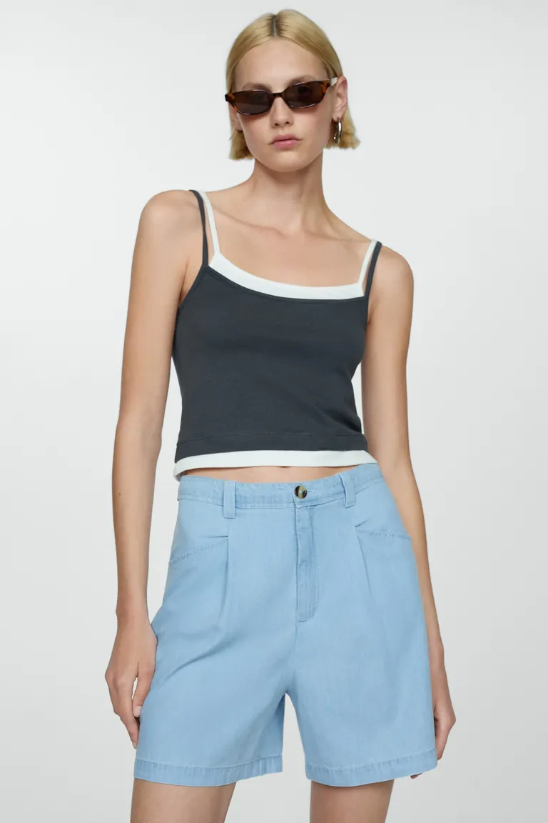 Shorts rectos tiro medio de Mango en Shorts para argentina