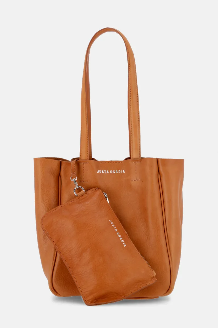Cartera tote bag de cuero marrón, espaciosa y resistente para uso diario de Justaosadia en Bolsos y Carteras para argentina