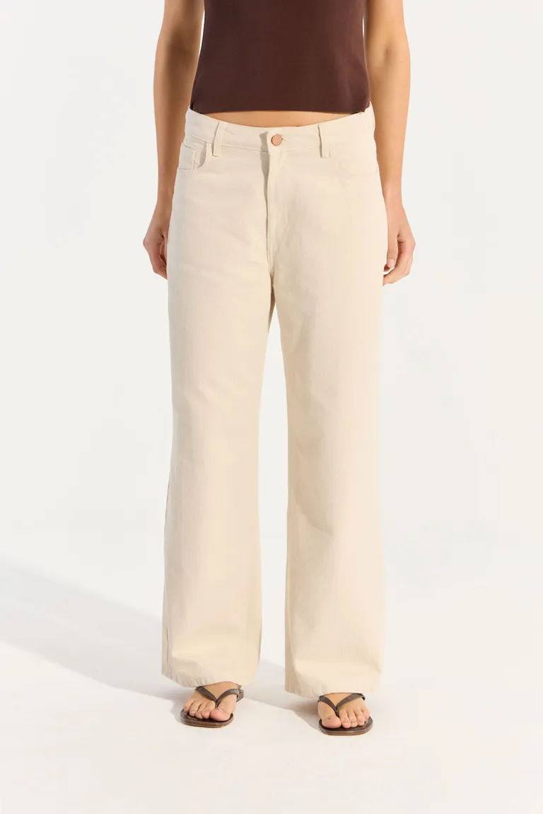 Pantalón de tiro medio y pierna ancha en corte relajado y fluido de Portsaid en Pantalones para argentina