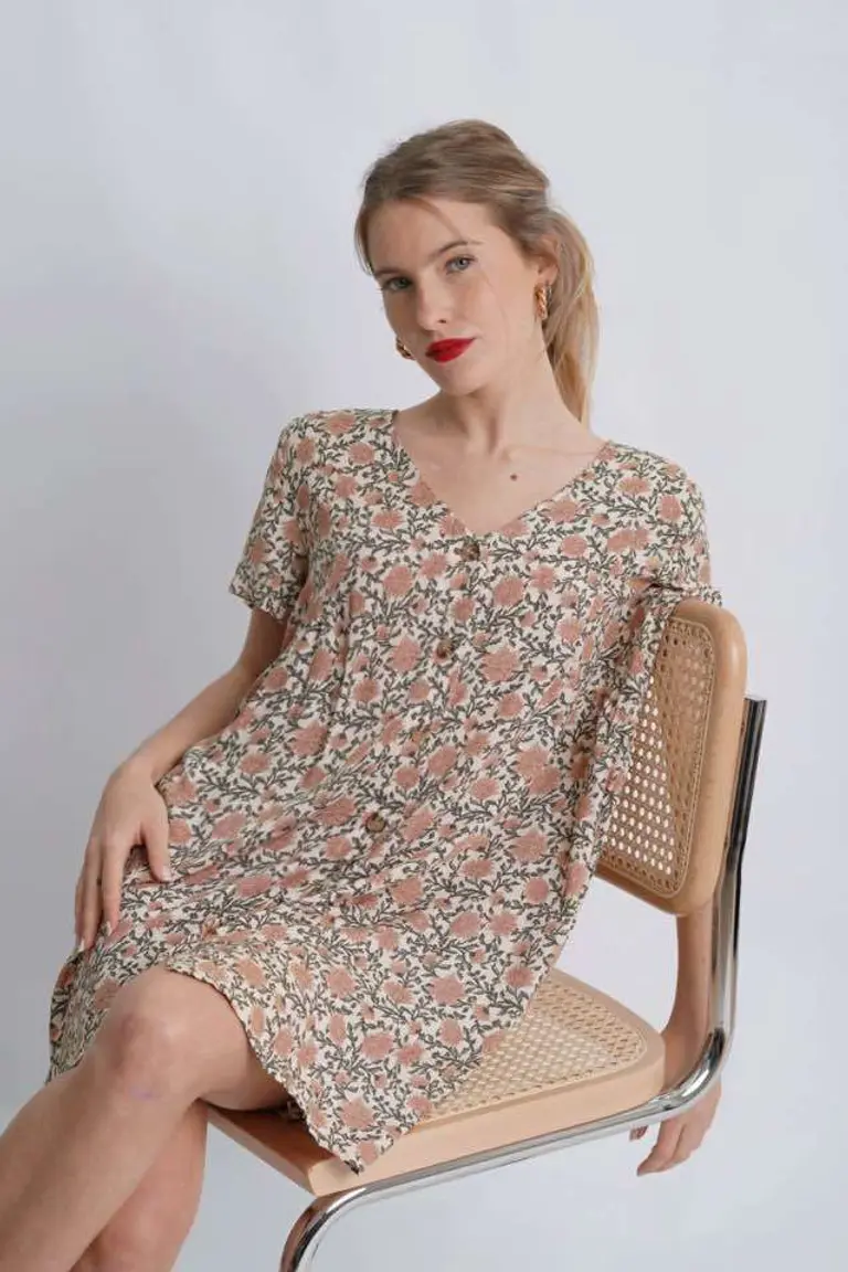 Vestido Abotonado Estampado de Hesed en Vestidos para argentina