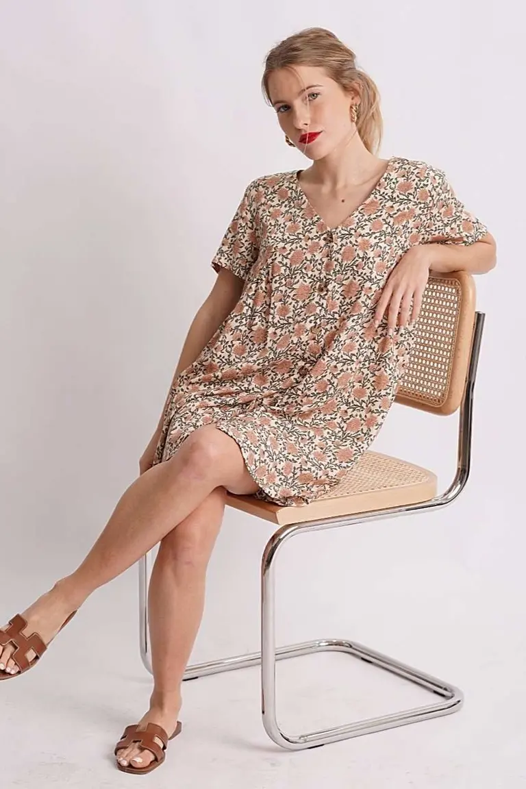 Vestido Abotonado Estampado de Hesed en Vestidos para argentina