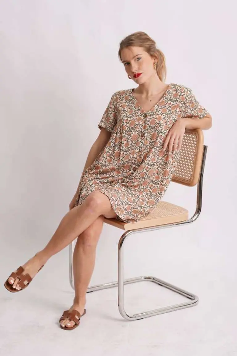 Vestido Abotonado Estampado de Hesed en Vestidos para argentina