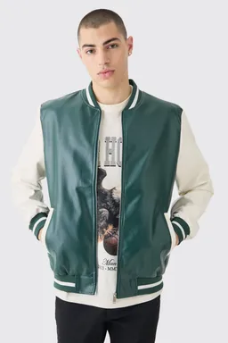 Varsity lisa de pu verde de Boohooman en Abrigos y Camperas para argentina