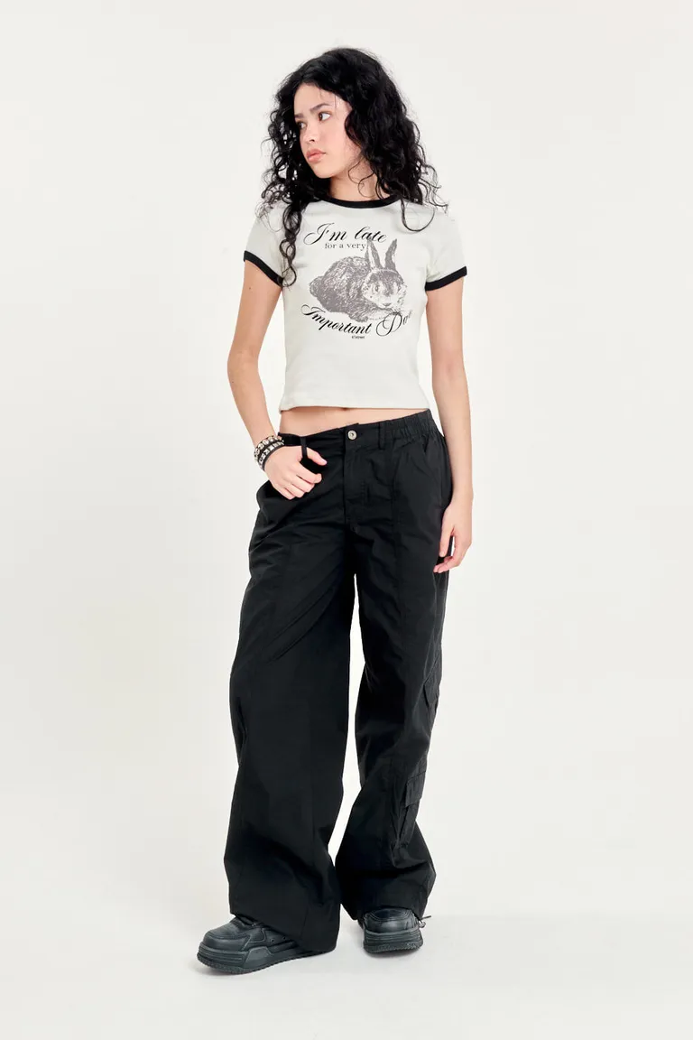 Pantalón cargo de tiro medio a bajo con efecto lavado y bolsillos múltiples de 47 Street en Pantalones para argentina