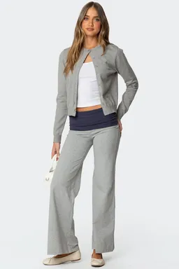 Pantalón pierna ancha doblez contraste de Edikted en Pantalones para argentina