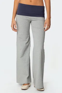 Pantalón pierna ancha doblez contraste de Edikted en Pantalones para argentina