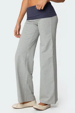 Pantalón pierna ancha doblez contraste de Edikted en Pantalones para argentina