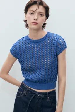 Sweater crochet corto de Mango en Buzos y Sweaters para argentina