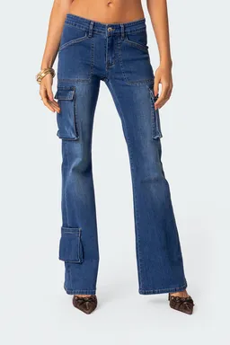 Pantalón cargo acampanado roslyn denim de Edikted en Pantalones para argentina