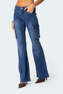 Pantalón cargo acampanado roslyn denim de Edikted en Pantalones para argentina