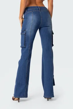 Pantalón cargo acampanado roslyn denim de Edikted en Pantalones para argentina