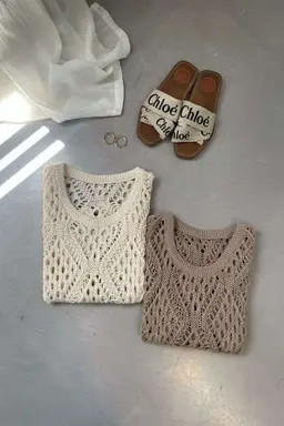 Musculosa hilo algodon calado rombos de Hesed en Tops para argentina