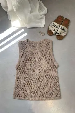 Musculosa hilo algodon calado rombos de Hesed en Tops para argentina