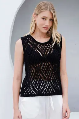 Musculosa hilo algodon calado rombos de Hesed en Tops para argentina
