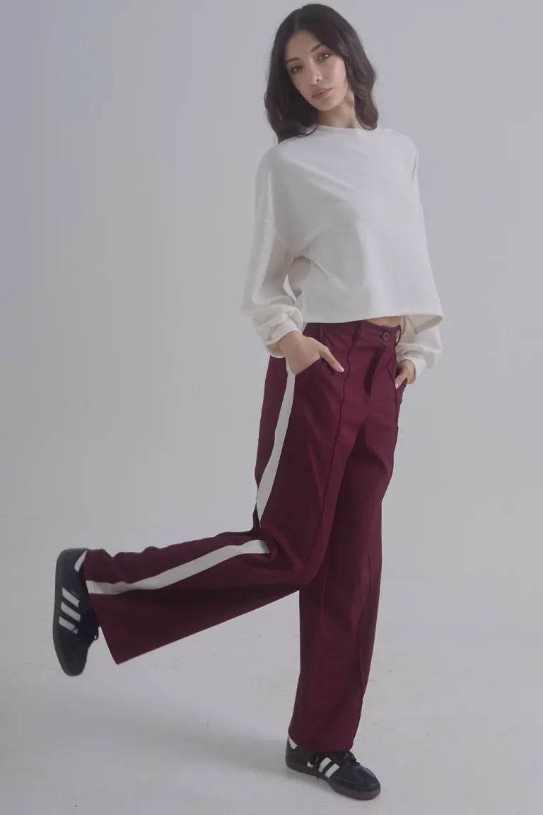 Pantalón de corte amplio con guía lateral y diseño elegante para mujer de Belle en Pantalones para argentina