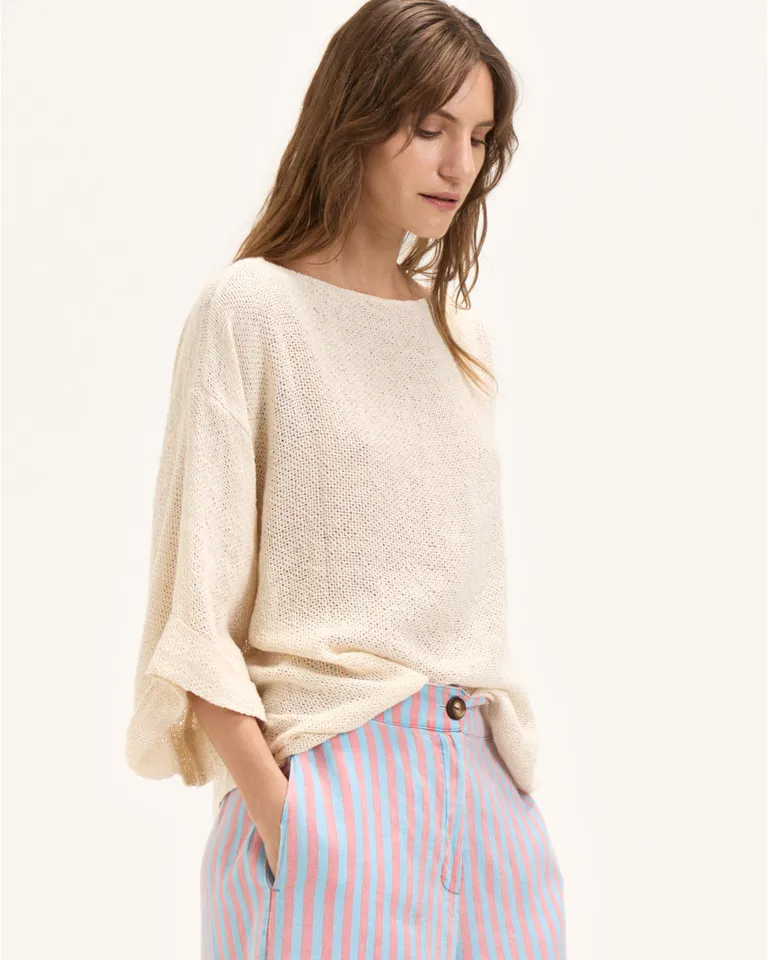 Remerón holgado y cómodo de algodón con detalles en las mangas para llevar con estilo de Blue Sheep en Buzos y Sweaters para argentina