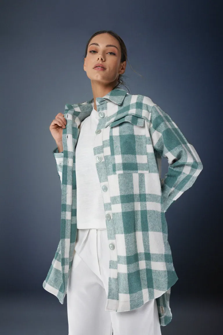 Camisa oversize de estampado a cuadros verdes y blancos de Apricot en Camisas para argentina