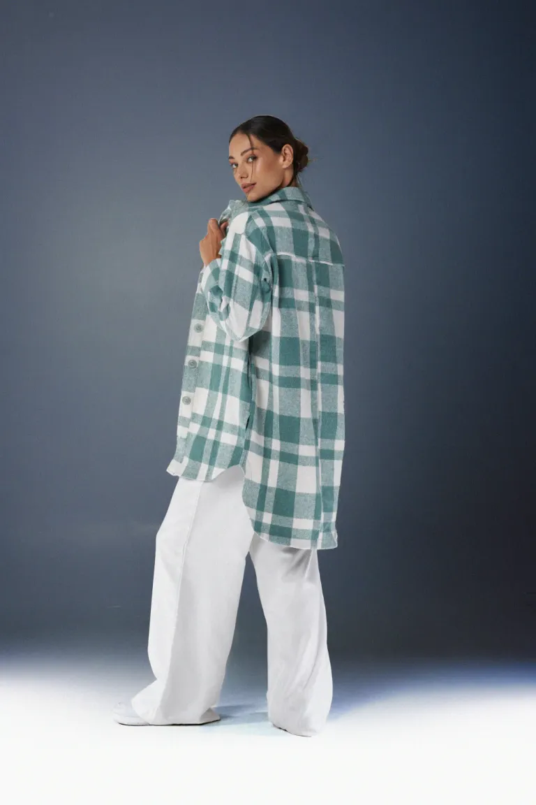 Camisa oversize de estampado a cuadros verdes y blancos de Apricot en Camisas para argentina