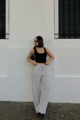 Pantalon lino rayado dona de Newliza en Pantalones para argentina