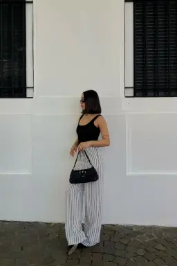 Pantalon lino rayado dona de Newliza en Pantalones para argentina