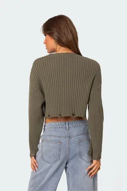 Sweater corto oversized desgastado de Edikted en Buzos y Sweaters para argentina