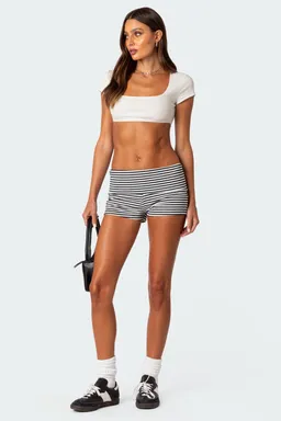 Short rayado con doblez de Edikted en Shorts para argentina