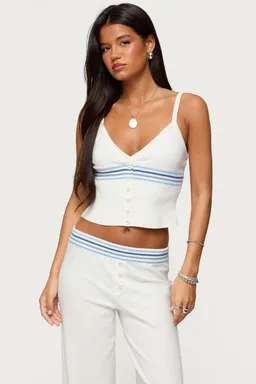 Musculosa tejida rayada miya de Edikted en Tops para argentina