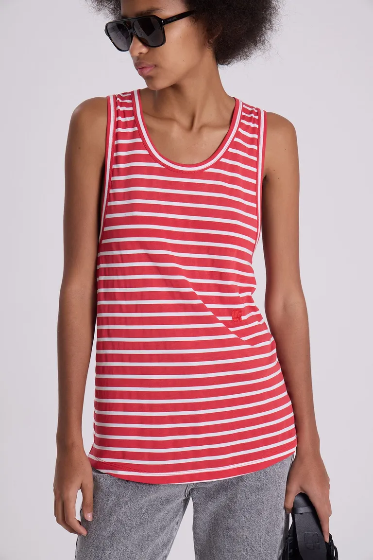 Remera a rayas de algodón peruano para mujer, diseño clásico y versátil de Maria Cher en Remeras para argentina