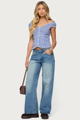 Top dorothie cuadros abotonado de Edikted en Blusas para argentina