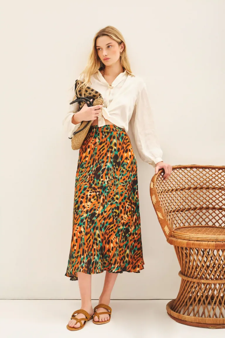 Falda estampada con corte amplio y cintura elástica de Rapsodia en Faldas para argentina