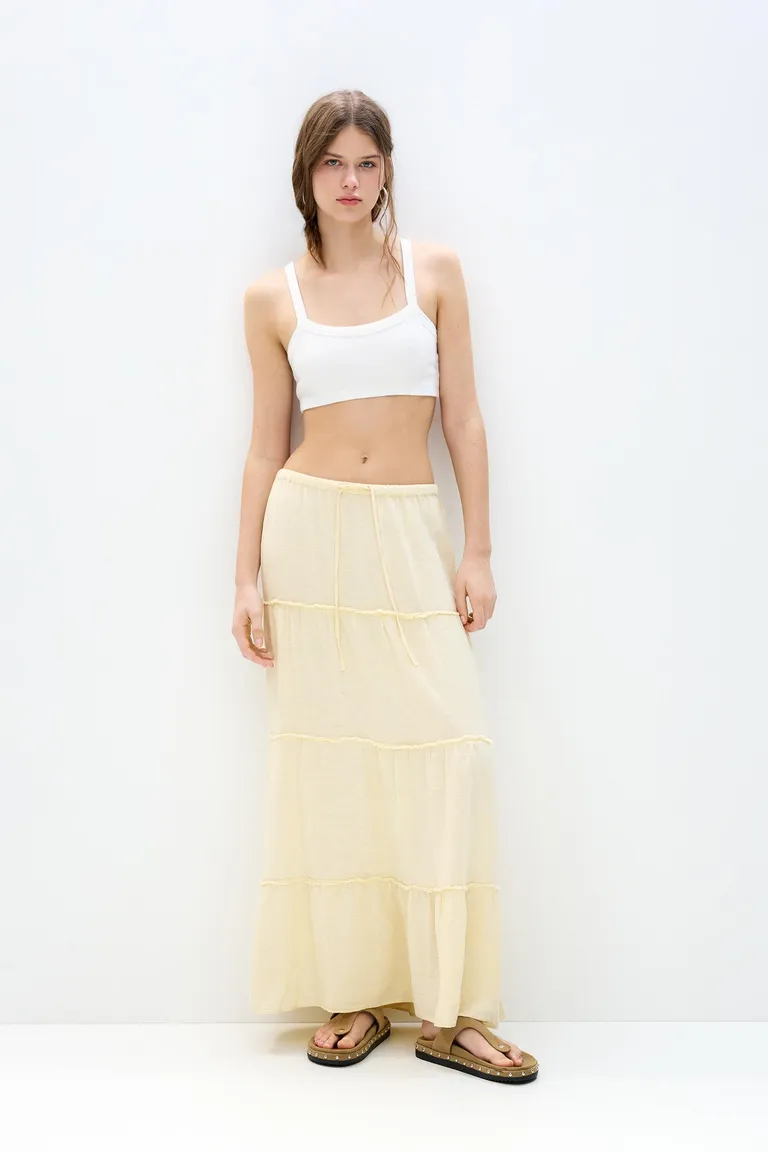 Falda midi volantes de Pull&Bear en Faldas para argentina