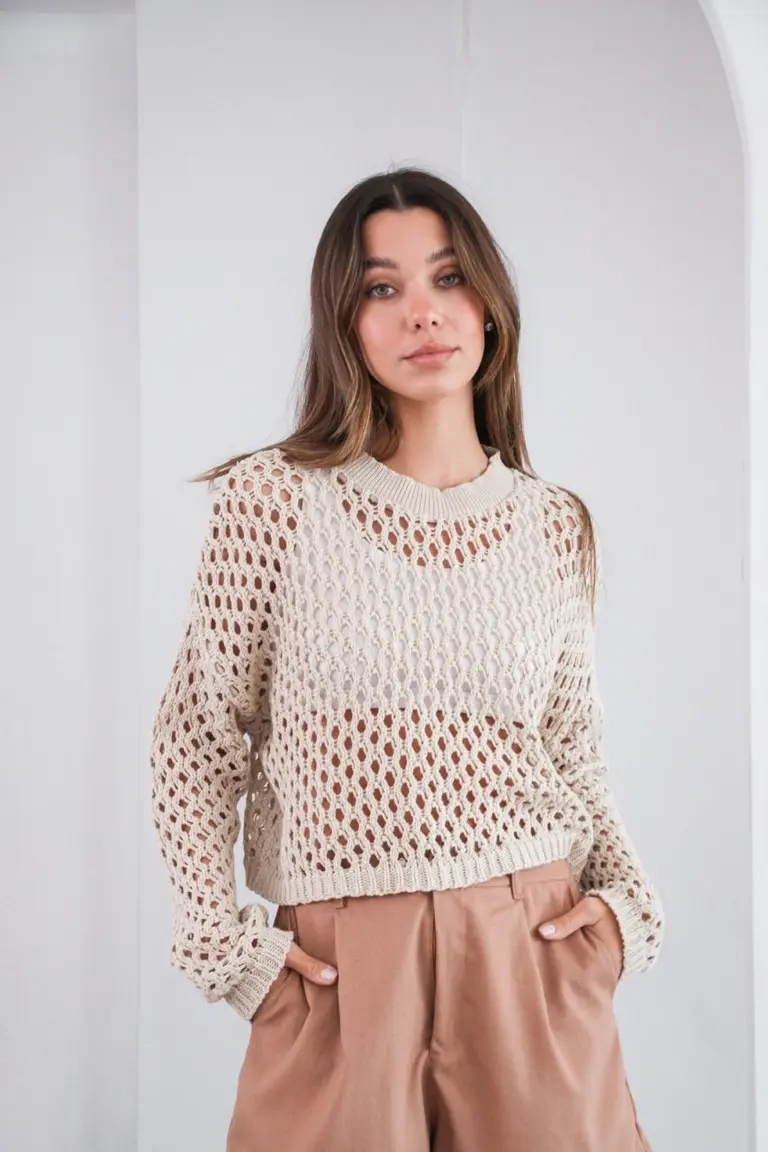 Sweater Calado Elegante de Hesed en Buzos y Sweaters para argentina