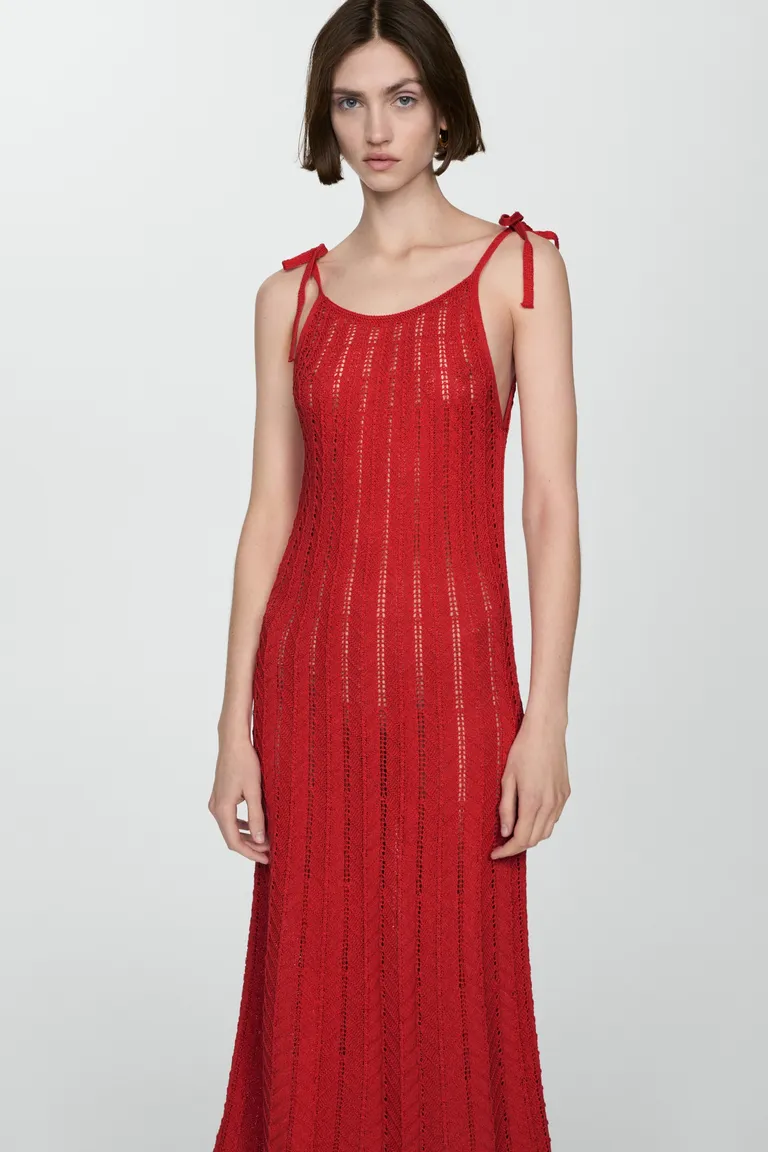 Vestido punto calado lazos de Mango en Vestidos para argentina