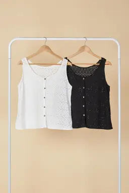 Musculosa carola broderie de Dayblue en Tops para argentina
